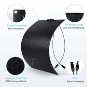 Solar panel - Foldable solar panel - solar panels complete package - Monocrystalline silicon - 110W per panel - 440W Total - 18V - Black