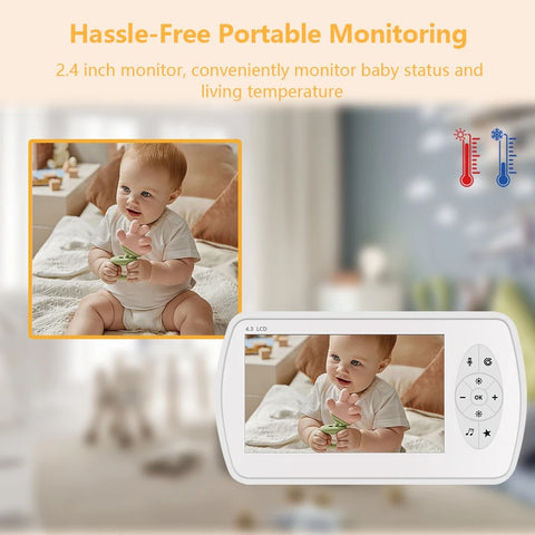 Babyfoon - Babyfoon met Camera - Baby Monitor - Binnencamera - 2MP - 1080P(Full-HD) - CMOS - met VOX-Functie - EU Plug - Wit