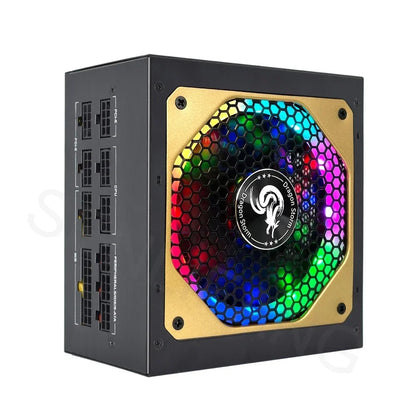 Senlifang - Voeding - Interne voeding - 80Plus Gold - RGB - ATX - 850W - Volledig modulair - 20+4Pin - 12V - Professionele E-Sports Videogame Computer Voeding - Zwart