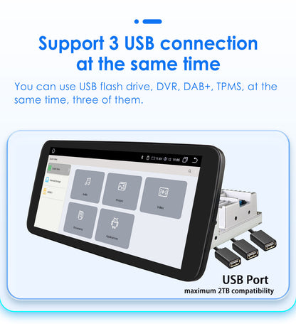 Hizpo - Auto Multimedia Speler - S4 - 4GB - 32GB -  AI AHDC2 - Carplay Scherm - Touchscreen - Navigatiesysteem Auto - Universeel - Multimedia Autoradio