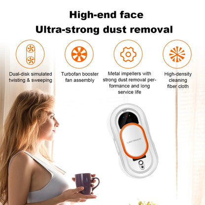 LIECTROUX - Robot vacuum cleaner for windows - Robot window cleaner - Electric glass squeegee - Floor squeegee robot - ABS material - 240V - White