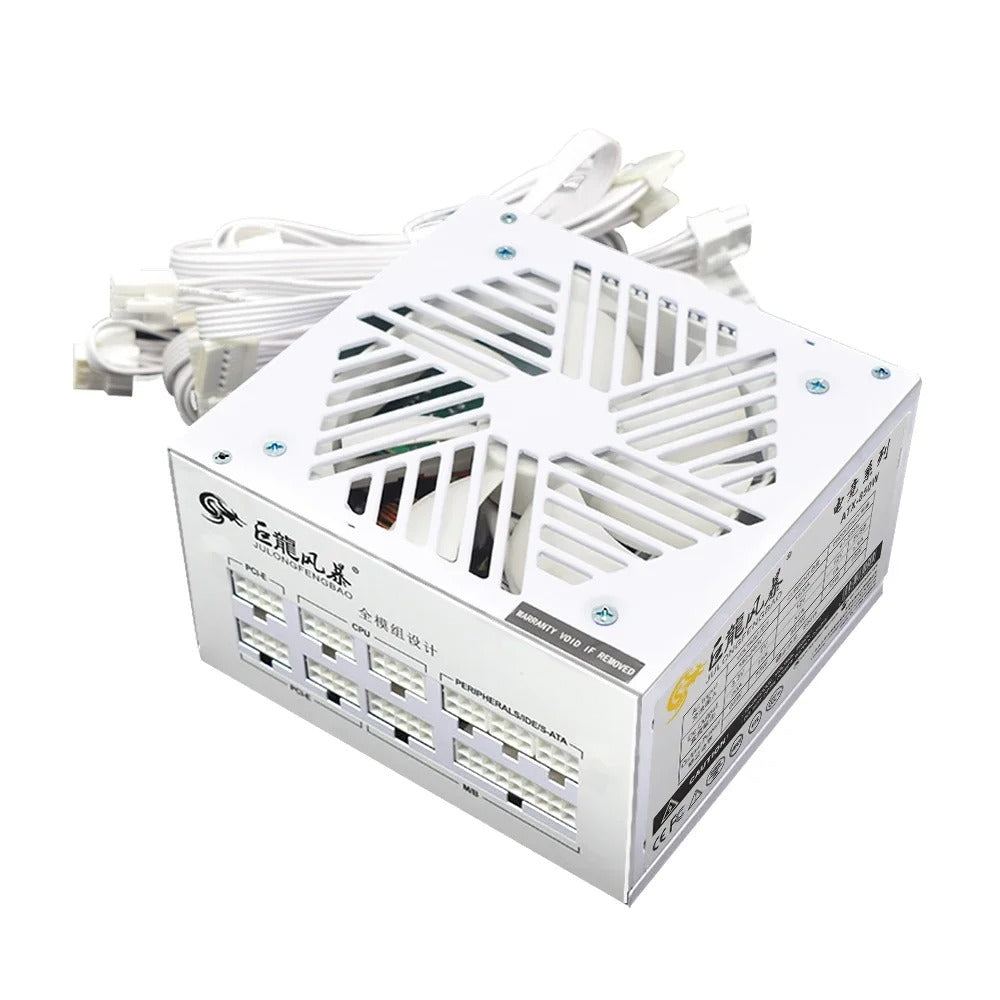 Julongfengbao - Voeding - Interne voeding - 110-240V Game Fonte - 850W - Volledig modulair - ATX - Gamer-voeding - Wit