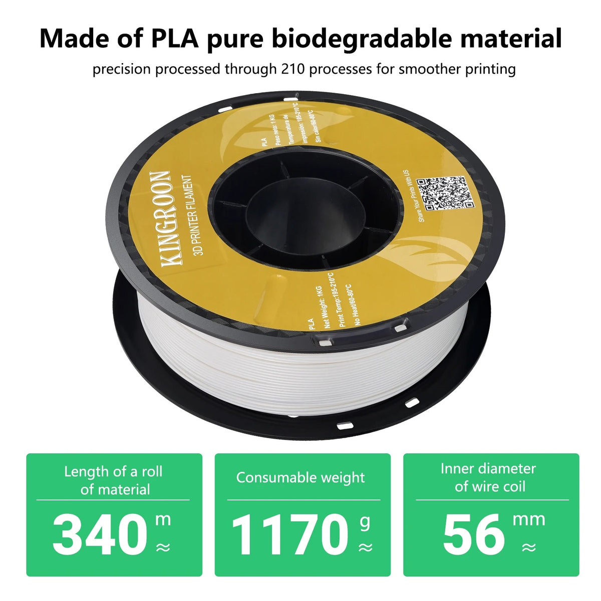 3D Printer Filament - PLA Filament - 10KG - 10pcs - 1.75mm Dimensional Accuracy - for Most FDM Printers - Multicolor