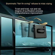 PuRuiKai - Robot raamreiniger - Dubbele watersproeier, - Smart Memory - Hoge vacuümzuigkracht - Lasersensor - Huismuur - Glasreinigingsrobot - Grijs