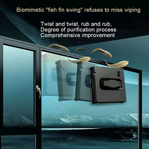 PuRuiKai - Robot raamreiniger - Dubbele watersproeier, - Smart Memory - Hoge vacuümzuigkracht - Lasersensor - Huismuur - Glasreinigingsrobot - Grijs