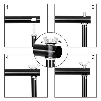 SH - Achtergrondstandaardset - Fotografie Fotoachtergrondstandaard Verstelbaar - Verdikt Stevig - 2,6x3M - Nieuwe Flexibele Zandzak - Zwart - QUORE