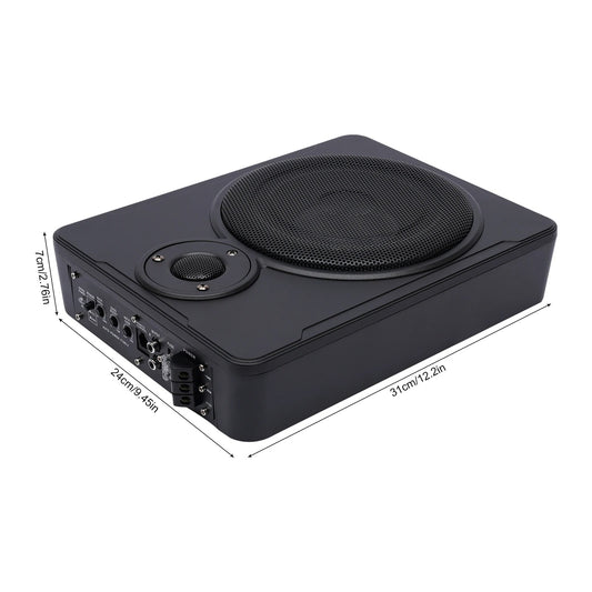 Auto Subwoofer Audio - 8 Inch - Subwoofer - Auto Audio - 12V - 600W Hoog Vermogen - Aluminiumlegering - Auto Luidspreker - Onderstoel Woofer - Ultradunne Subwoofer - Zwart - QUORE