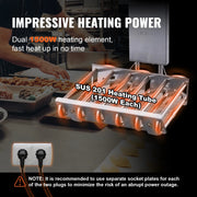 Vevor - Deep Fryer - Deep Fryer - Double Tanks - Commercial Electric Deep Fryer - Stainless Steel - Countertop Deep Fryer for Fried Chicken and French Fries - with Timer Filter - 3000W - Silver