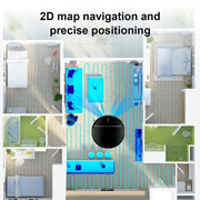 Robotstofzuiger - 2 in 1 - Natte dweilcombo - Smart Mapping - WiFi-app - 4KPa - Borstelloze motor - Ideaal voor dierenhaar - Tapijt - Vloer - Zwart