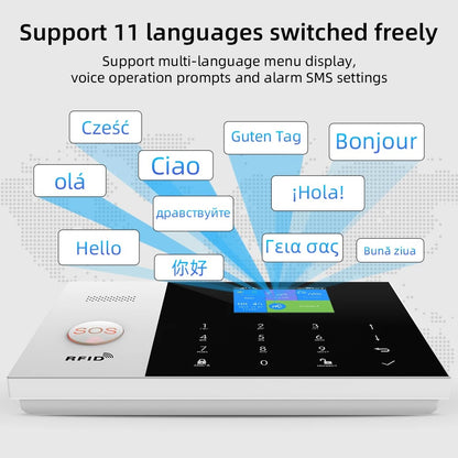 Alarm System - Siren - Smart Home Security System - App Control - Tuya Smart Alarm - Wireless - 433MHz WiFi - 4G - Tuya - White