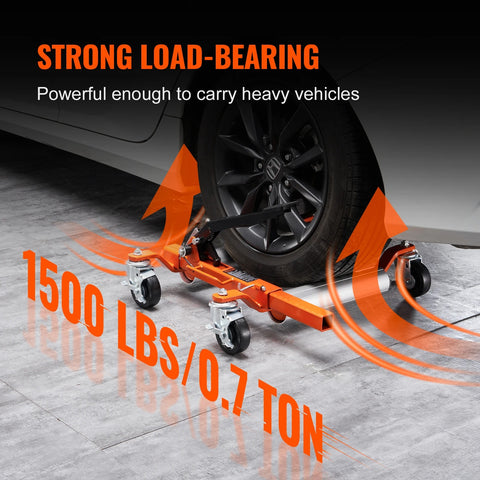 Vevor - Autowiel - Wieldolly - Wheel Dolly - Jack-monteur - Lift - Voertuiglift - Positionering - Hydraulische Band Krik Voor Auto Verplaatsen - 1500 LBS - Oranje
