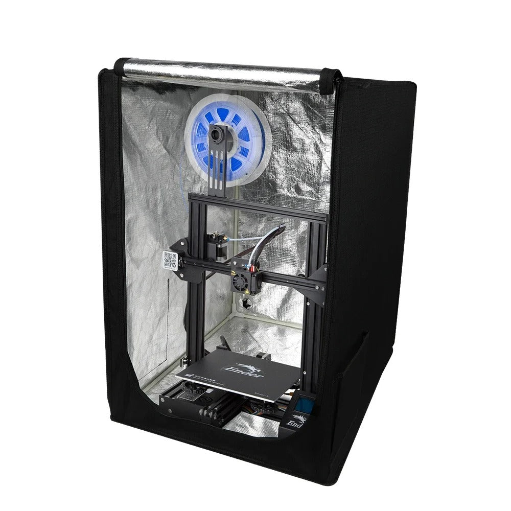 Creality - Behuizing voor 3D-printer - Goed isolerend effect - Brandvertragend - Eenvoudig te installeren - 480x600x720mm - Voor Ender-serie - Zwart - QUORE