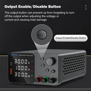 Wanptek - Power supply - Inverter - Adjustable voltage regulator 30V - 10A - 4-digit white display - Mini Lab Power Supply - Laboratory benchtop power supply - Black