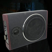 Auto Subwoofer Audio - Ultra Dun - Auto Onderstoel Actieve Subwoofer - Auto Luidspreker - 12V - 600W - Roestvrij Staal - 8 Inch - Voertuig Audio - Zwart