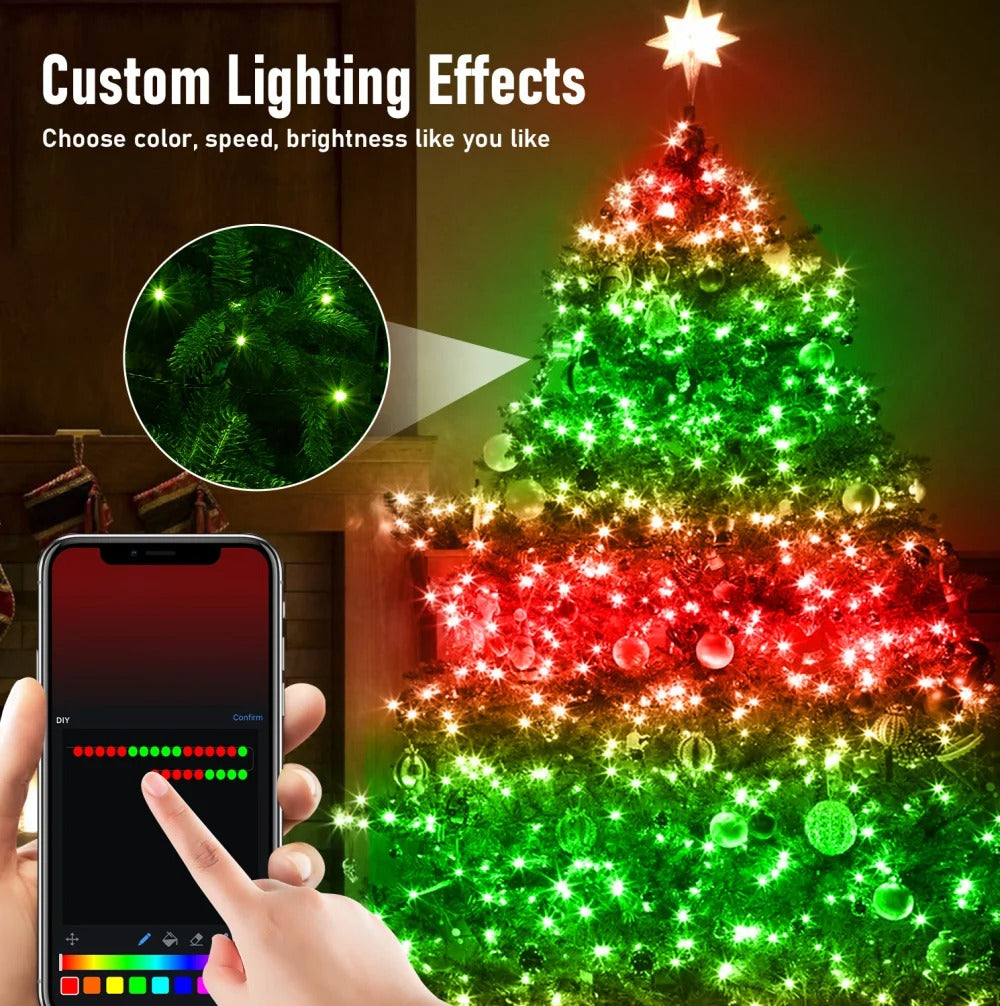 Elenut - LED Copper Wire Light String - Waterproof - LED Light String - DIY Wedding Party Christmas Decoration - Christmas Lights - Light String - Waterproof - 20M - 200LED