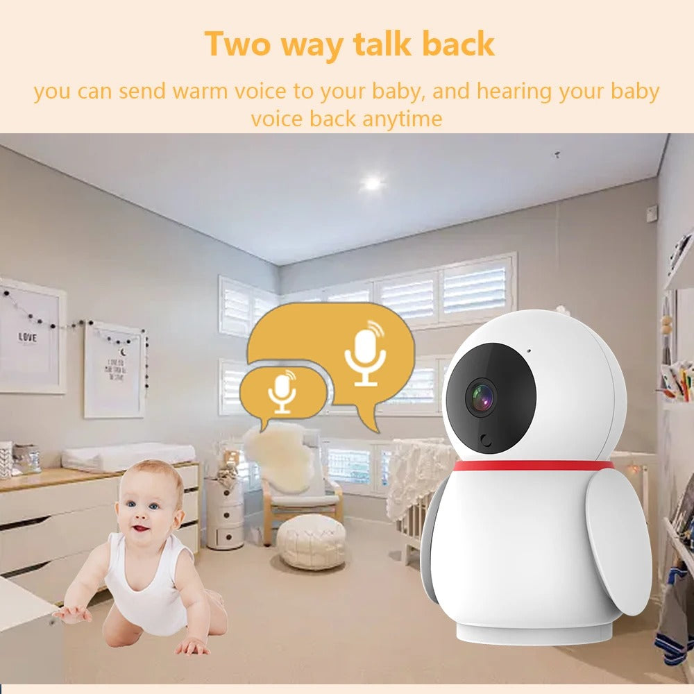 Baby Monitor - Baby Monitor with Camera - Baby Monitor - Indoor Camera - 4800mAh - 2MP - CMOS - Night Vision - PTZ Camera - 1080P - White