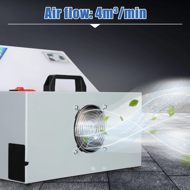 Airbrush - Airbrush spuitcabine - Draagbaar - Airbrush verfspuitcabine kit - met LED-lichtbuizen - Afzuigventilatorfilter - Zilver