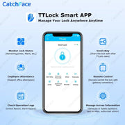 Smart door lock - Smart Lock - Electric door lock - RFID card - Adjustable TTLock - APP - Password - Euro cylinder lock - Digital Keyless Replacement Alexa - Silver