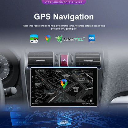 Podofo - Auto Multimedia Speler - 9inch - 1Din - 2GB - 64GB - AHD - Carplay Scherm - Touchscreen - GPS-navigatie - WIFI - Bluetooth - FM/RDS - Autoradio