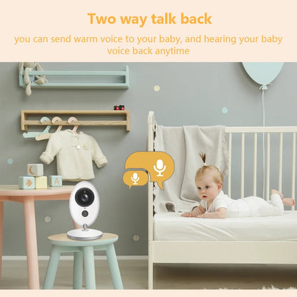 Baby Monitor - Baby Monitor with Camera - Baby Monitor - Indoor Camera - Temperature Monitoring - IR Audio Video - Intercom - 2.4 Inch LCD - 750 mAh - CMOS - White