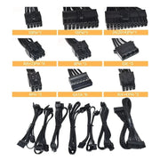 Julongfengbao - Voeding - Interne voeding - Voor gaming desktopcomputer PSU - ATX - 850W - Volledig modulair - RGB - 80Plus - Goud 20+4Pin - 12V - Grijs