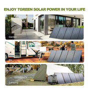 AllPowers - Zonnepaneel - Draagbaar - Waterdicht - Opvouwbaar zonnepaneel - voor Camping RV Tuin Dak - Polykristallijn Silicium - 18V - 200W - Zwart