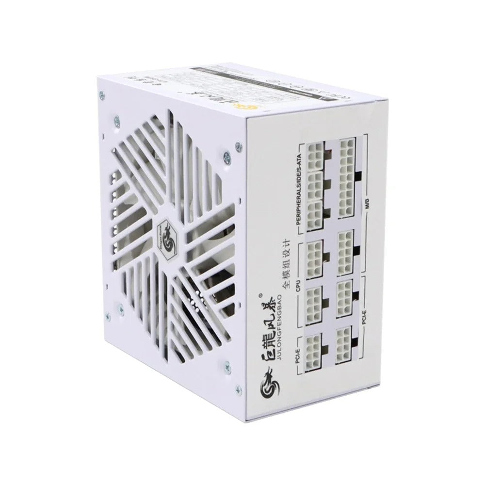 Julongfengbao - Voeding - Interne voeding - 110-240V Game Fonte - 850W - Volledig modulair - ATX - Gamer-voeding - Wit