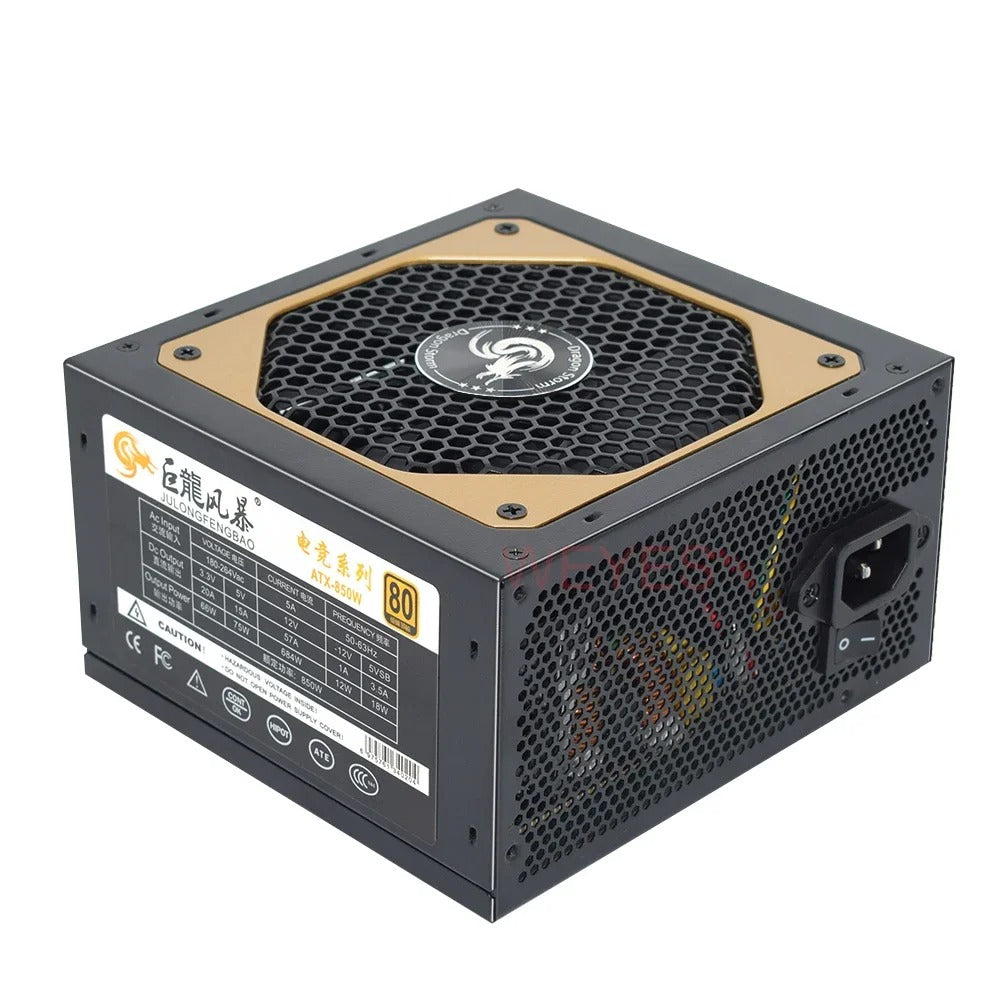 Senlifang - Voeding - Interne voeding - 12CM Fan - 110-264V - Game Fonte - 850W - MAX 1000W - Volledig modulair - ATX - Gamer voeding - Actieve PFC - Zwart