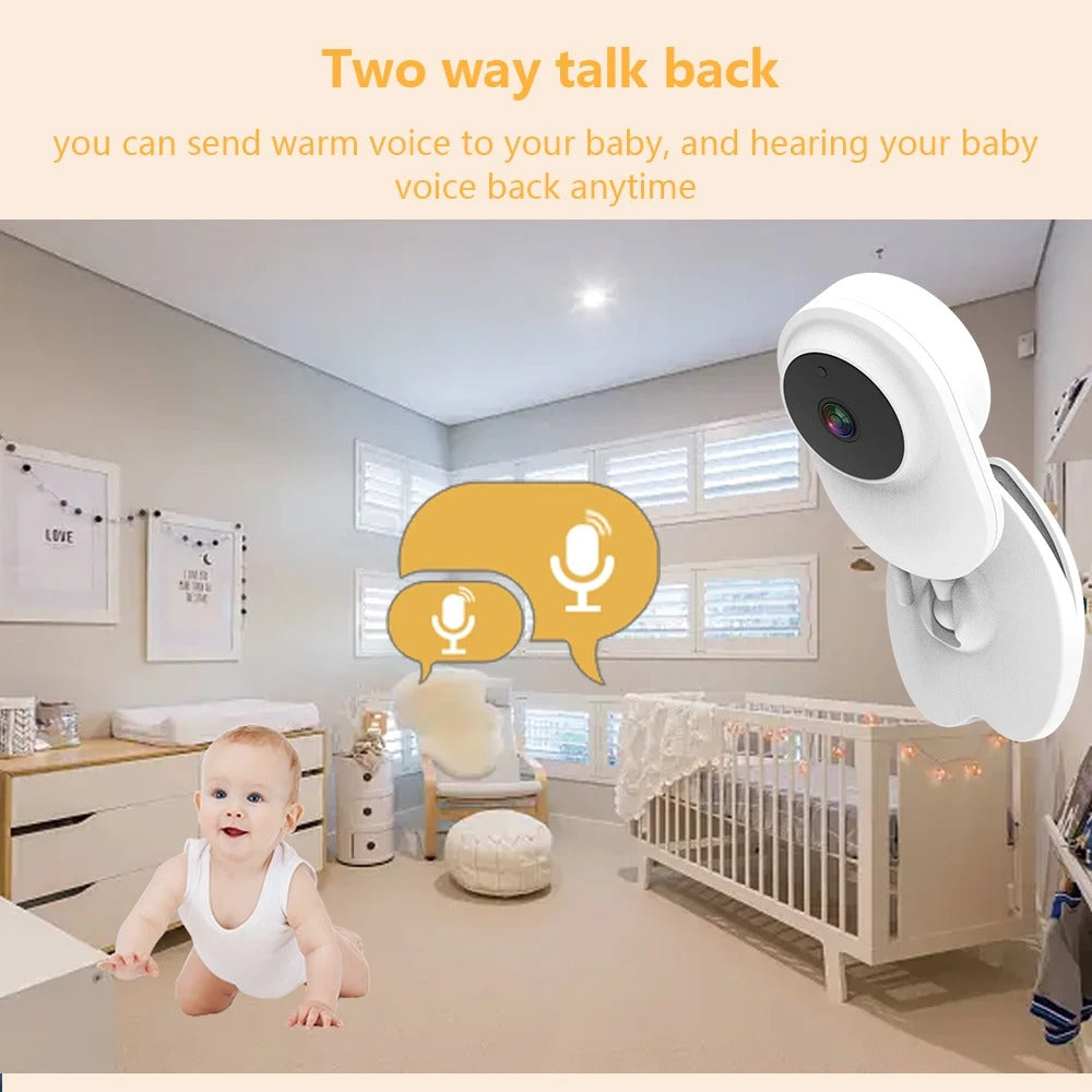 Baby Monitor with Camera - Baby Monitor - Indoor Camera - CMOS - 1080P - 2MP - Wireless - Nanny Camera - White
