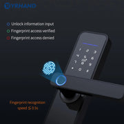 Smart Door Lock - Smart Lock - Electric Door Lock - APP - Bluetooth - WIFI - Fingerprint - Password - Waterproof - Black