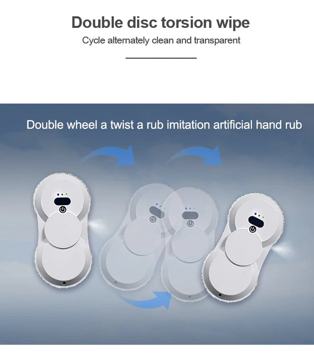 PuRuiKai - Robot raamreiniger - Waternevel - Ultradun - Robot stofzuiger - Glaswisser - Droog & Nat dweilen - AI Route - Wit