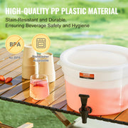 Dispenser - Drankendispenser - Plastic Sapdispenser - met Kraan en Deksel - IJstheedispenser - 3 Gallon - Transparant Wit