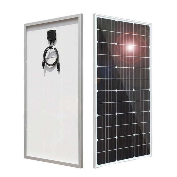 Xinpuguang - Solar panel - Waterproof - Tempered glass - Rigid - For home system Camper Yacht - 2x150w - Monocrystalline silicon - Black