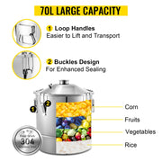 Vevor - Water Distiller - Alcohol Water Distiller - 50L - DIY Moonshine Equipment - Brewing Machine for Whisky Wine Beer - Stainless Steel - Silver