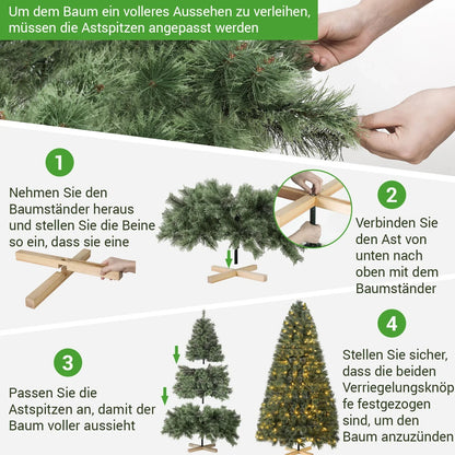 Artificial Christmas Tree - Christmas Tree Plastic - Triumph Tree - PVC Leaf Tree - For Home Decoration, Garden, Shopping Mall &amp; Restaurant - 180cm with Lighting - Vegetable