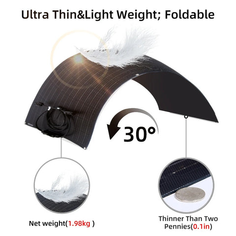 JingYangPV - Zonnepaneel - Waterdicht - Flexibel zonnepaneel - Monokristallijn silicium - Voor thuissysteemkits RV Boot Auto - 3x110W ETFE-paneel - Zwart