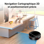 Robotstofzuiger - 2 in 1 - Natte dweilcombo - Smart Mapping - WiFi-app - 4KPa - Borstelloze motor - Ideaal voor dierenhaar - Tapijt - Vloer - Zwart