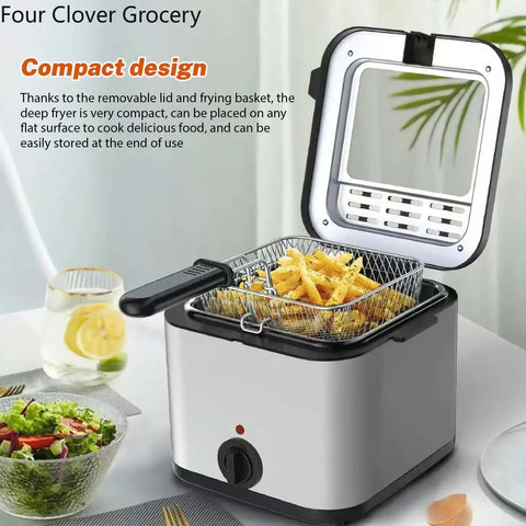 Deep Fryer - Deep Fryer - Electric Deep Fryer - Deep Fryer - Adjustable Thermostat - Fried Chicken Grill - Kitchen Cooking - 2.5L - 220V - 120W - Gray
