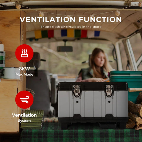 Diesel Heater - Electric Heater - Toolbox Shaped Diesel Air Heater - 8KW - Heating &amp; Fans - 35db - 240V - 6L - Silver