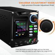 Kuaiqu - Power Supply - Inverter - Adjustable DC Voltage Regulator - Dual-Channel Variable DC Power Supply - 30V - 10A - 300W - 232-Port - AC 220V - Black