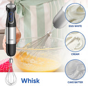 5 in 1 - Staafmixer Set - Hakmolen - Groentesnijder - Soepmaker - Chopper niet Draadloos - 1500W  - 16000 rpm - 4 Messen - Stainless Steel & ABS-Materiaal - Zilver met Zwart