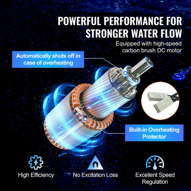 Vevor - Water Pump - Solar Water Pump - Deep Water Pump - Submersible - 12V DC - 277W - 9.25 GPM - for Water Well - Farm Ranch Irrigation - Silver