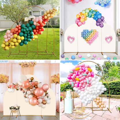 Ballonnenboog-Frameset met Basis - Verstelbare Ballonstandaard - Bruiloftsboog - Ballonnen - Verjaardagsboog voor Feestdecoratie - Bruiloftsdecoratie - Ballonslinger-  Ballonstandaard - Goud - QUORE