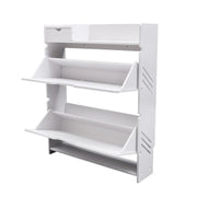 Shoe Cabinet - Shoe Bench - Shoe Rack - 2 Flip Drawers Shoe Cabinet - Freestanding Shoe Organizer - Entrance Cabinet - White