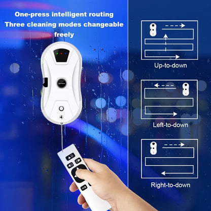 LIECTROUX - Robot window cleaner - Water mist - Ultra-thin - Robot vacuum cleaner - Glass squeegee - Dry &amp; Wet mopping - AI Route - White