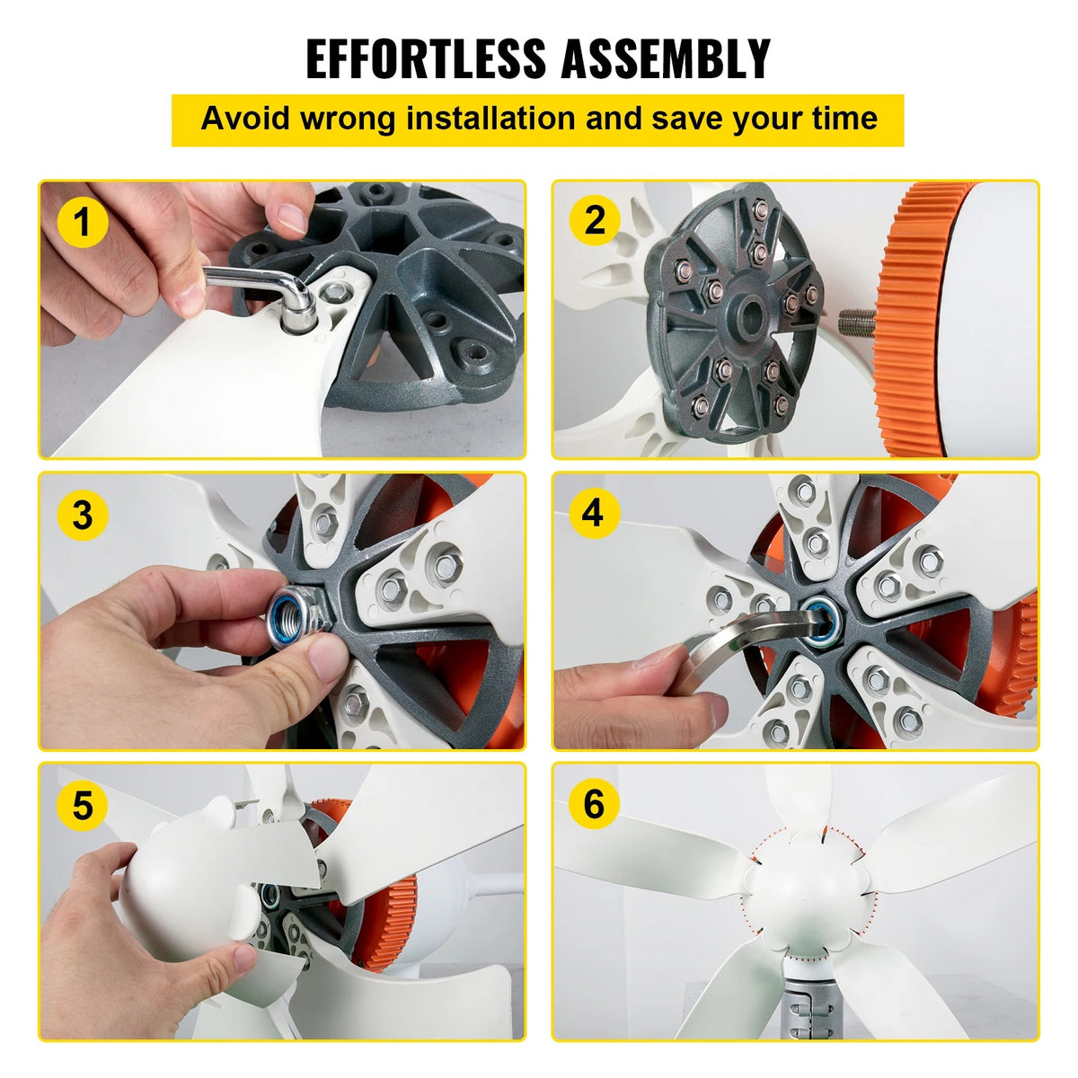 Windturbine - Windmolen Generator - Windturbine Generator - Windenergie - Wind Turbine – 12V/AC - 5 Blades - 29A - 500W - Wit - QUORE