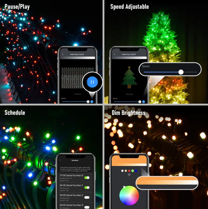 Elenut - LED Copper Wire Light String - Waterproof - LED Light String - DIY Wedding Party Christmas Decoration - Christmas Lights - Light String - Waterproof - 20M - 200LED