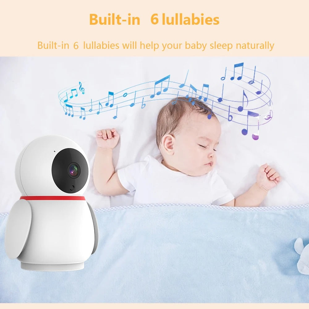 Baby Monitor - Baby Monitor with Camera - Baby Monitor - Indoor Camera - 4800mAh - 2MP - CMOS - Night Vision - PTZ Camera - 1080P - White