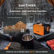 Dieselkachel - Elektrische kachel - 8KW - 220V - Bluetooth-app en Afstandsbediening - Ultrastille Nachtkachel of Campertent voor Thuis - Oranje