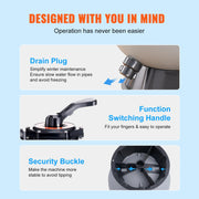 Vevor - Sand Filter - Sand Filter Pump - with 7-Way Multiport Valve - High GPM Flow Rate - High Pressure - 16 Inch - 35 GPM - HDPE Material - Gray